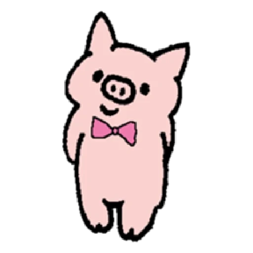 gato, empaquetar, cerdo rosa, cerdo rosa, cerdo rosa