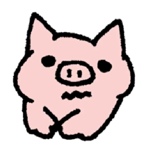 свинья, морда кота, розовая свинья, пиксельная свинья