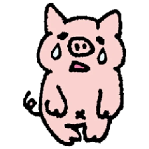 schweinchen, böses schwein, cartoon schwein, cartoon schwein, rosa schwein