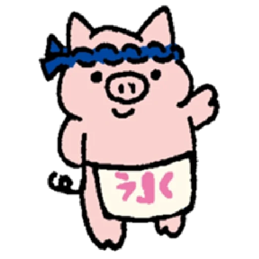 pig, mumps, line korean 춥다, pink pig