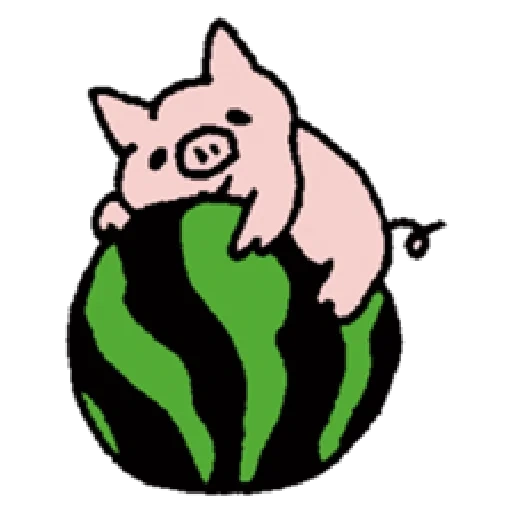 кот, свинья, свинка, свинка свинка, поросенок ест арбуз