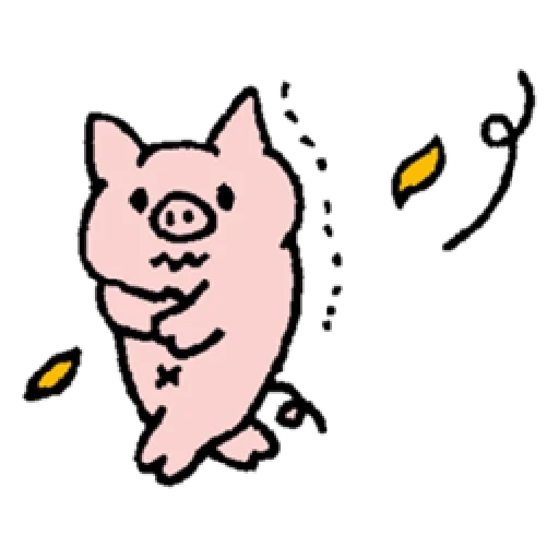 chat, rose rose, cochon de porc, photo photo, cochon de dessin animé