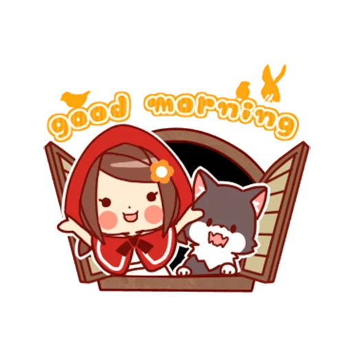 animação, xiaohong, red riding hood