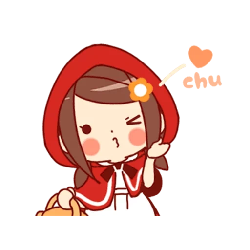 xiao hong, cartoon cute, cartoon characters, red riding hood