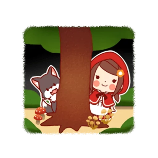 anime, xiao hong, little red riding hood, little red riding hood