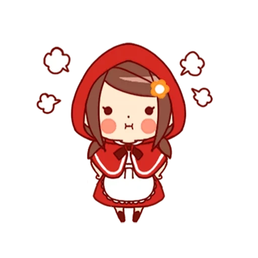 chibi, image, fille, petit rouge