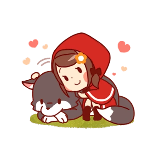 red riding hood, karakter anime, little red riding hood, karakter 5 tomita chibi