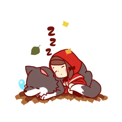 gif emoji, xiaohong, caperucita roja, red riding hood, chapeuzinho vermelho