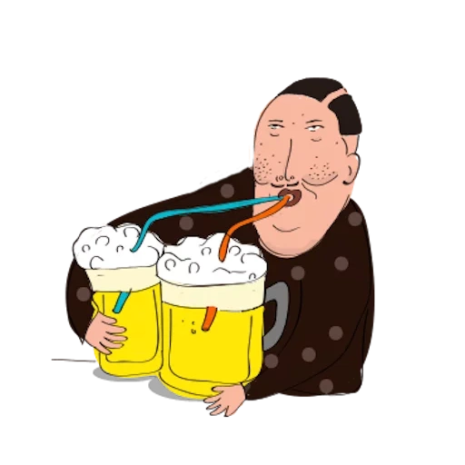 cerveja, humano, o masculino, ilustração da cerveja, carições de cerveja