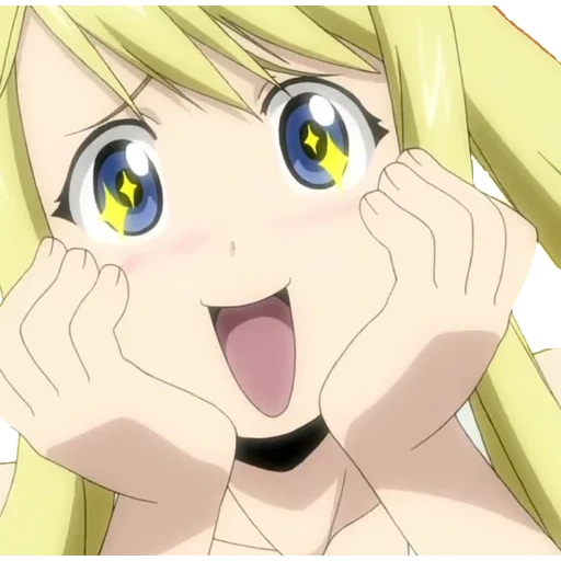 аниме, you think, аниме радость, winry rockbell, аниме удивление