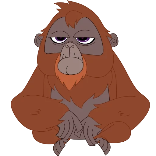 orangan, gorille de singe, orang-outan blanc, dessin animé d'orangan, l'orang-outan est petit