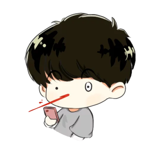 asiatiques, anime mignon, images animées, chaîne chibi exo, min yongyi art chibi