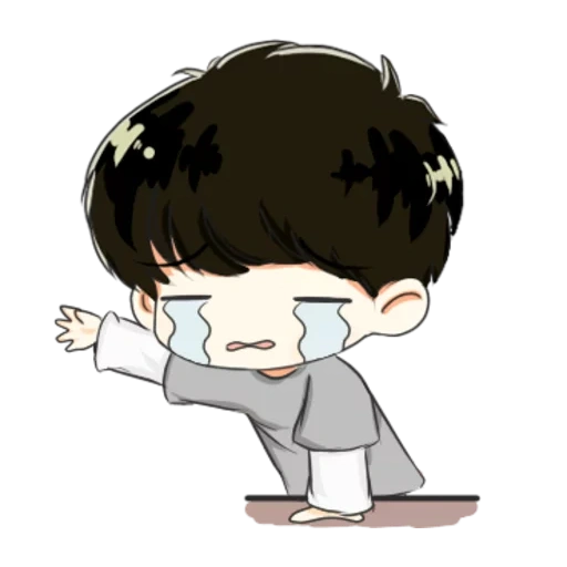 gambar, hua chen chibi, chibi bts chonguk, chibi bts dengan salib, min yoongi art chibi