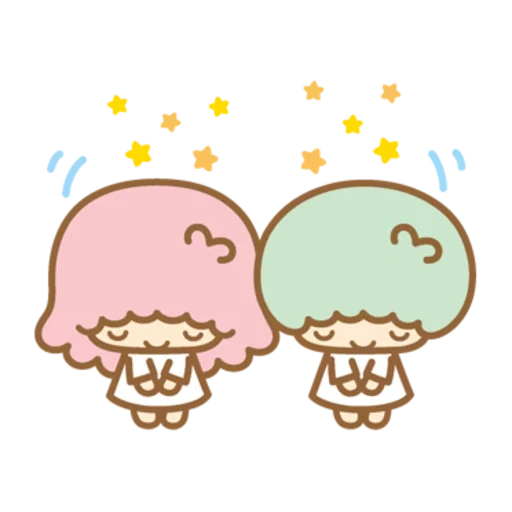 clipart, bintang kembar kecil, bintang gemini sanrio, bintang kembar kecil, bintang kembar kecil dengan liar