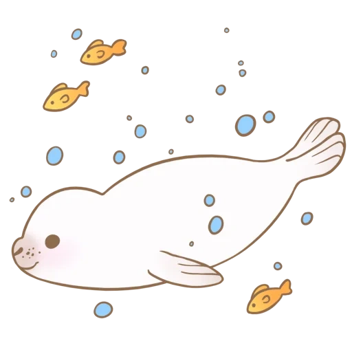 drawing a seal, sryzov seal, seal coloring, the seal floats the drawing, sea cat coloring