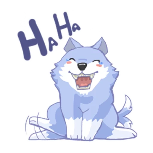 husky, anime, lobo fofo de desenho animado