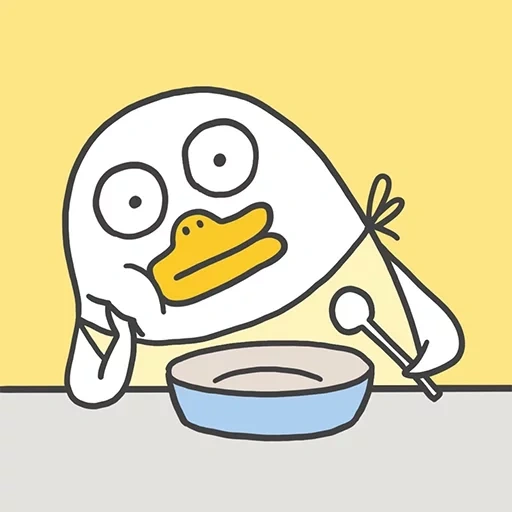 canard, mème de canard, funny duck, articles sur la table, illustration de canard