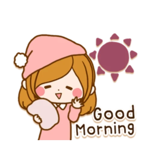 good morning, das mädchen von kawai, kawaii good morning, guten morgen muster