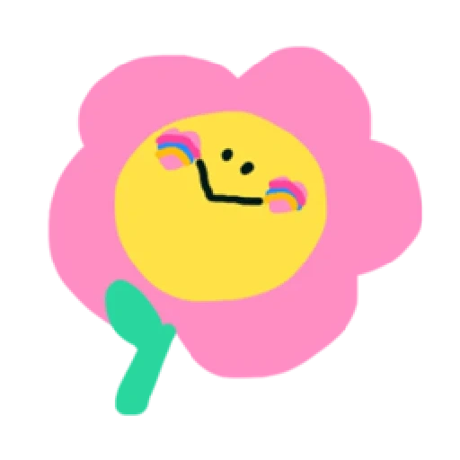 anime, bfdi flower, smiley flower, petite fleur souriante, visage souriant en forme de fleur