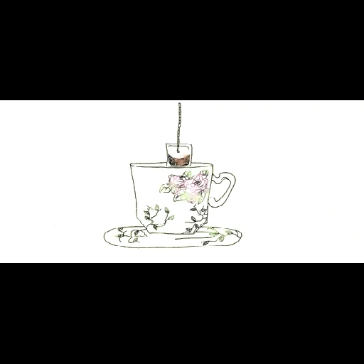 copo, uma xícara de chá, chá de esboço, amor do chá, ilustração de café