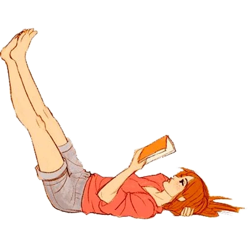 foot, girl, the girl lies down and draws, red-haired girl chairs boy on her foot floor pattern