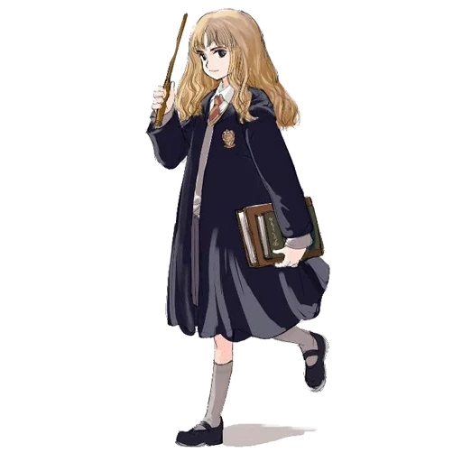 karakter anime, hermione granger, harry potter hermione, kogtevran harry potter, hermione granger anime pertumbuhan penuh