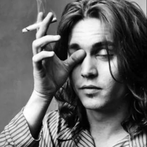 egor letov, johnny depp, mary ellen mark, the man is long hair, young johnny depp with a cigarette