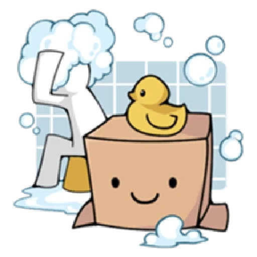 illustration, things to the apartment, the drawings are cute, vector illustrations, the duck of the bathtub is cartoony