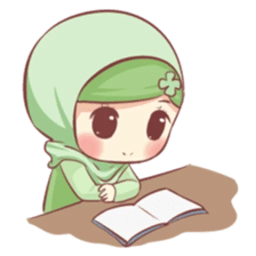 young woman, chibi islam, anime drawings, chibi muslim