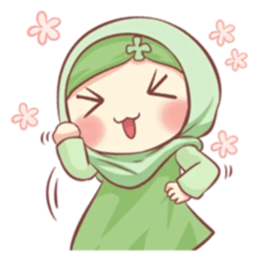anime, dibujos animados de hijab, inscripciones de idiomas de vatsap bashkir