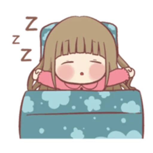 imagen, anime lindo, chicas de anime, los dibujos encantadores están durmiendo para una niña