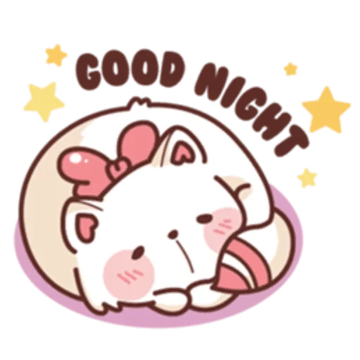 clipart, bonne nuit, chibi mignon, belle kawaii, dessins mignons