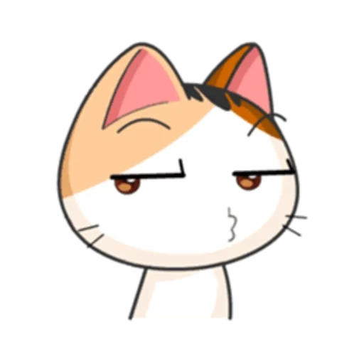 katze, miow anime, meow animiert, emoji japanische katzen, aufkleber japanische katzen