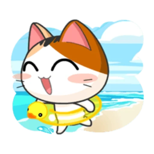 cat, meow anime, cat meow meow, meow animated, stickers japanese cats