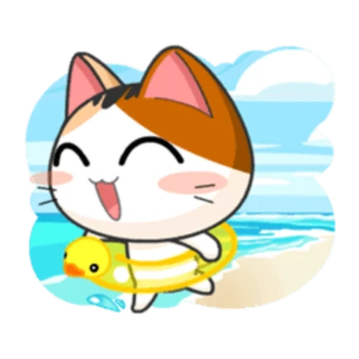 cat, miao miao anime, gatto miao miao, meow animated, adesivo giapponese sea dog