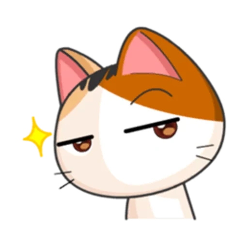 meong meong anime, meow animated, kucing emoji anime, stiker anjing laut jepang