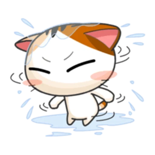 кошечка, cute cat, кот плачет, meow animated, японская кошечка
