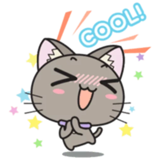 cat, adorabile, gatto giapponese, seal kawai, meow animated