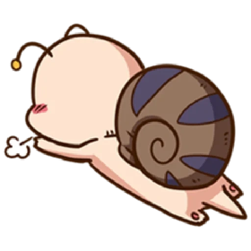 die schnecke, die chibi schnecke, das schneckenmuster, chibi schnecke kunst, illustration der schnecke