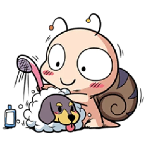 anime, characters, chibi snail, imessage snail