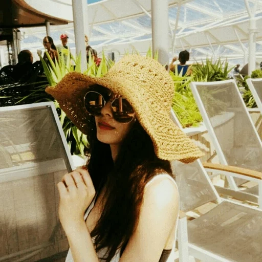 chica, mujer, park ji yeon, sombrero de verano, mujeres