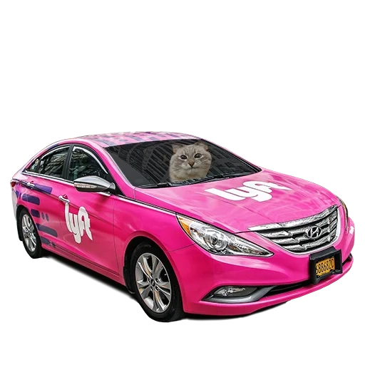 lyft, automóvil, autos lyft, coche rosa, carn beal place meredec