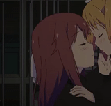 animação, beijando anime, personagem de anime, animação de truque de flor de cerejeira, beijo de madoka homura