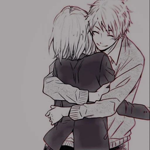 pasangan anime, pelukan anime, gambar uap anime, menggambar pasangan anime, kim hator anime pelukan