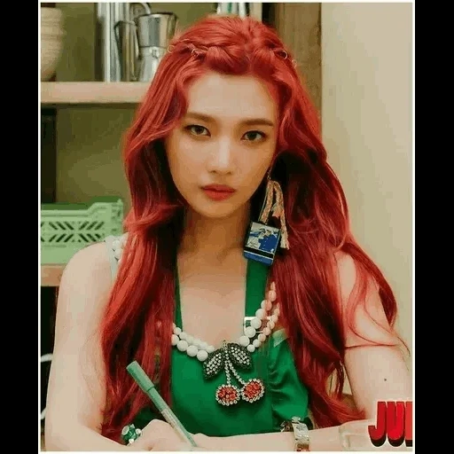 red velvet, red velvet irene, суджин red velvet, рыжая джой red velvet, девушка рыжими волосами