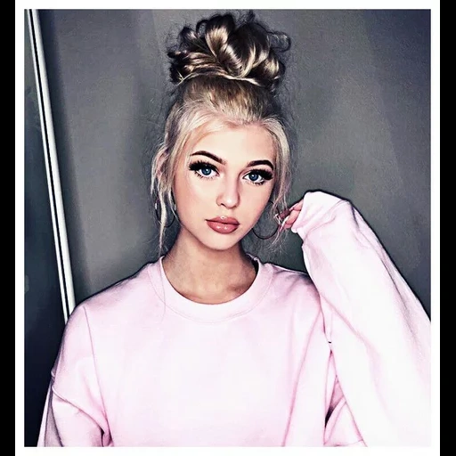 девушка, лорен грей, loren gray, пучок волосы, прическа двумя пучками