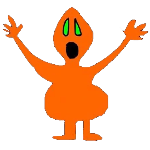 außerirdischer, orange alien, der alien ist grün, olympiad kangaroo 2021, drei eyed alien
