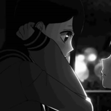 figure, kissing anime, paired gif animation, animation gif love, anime love lies kiss