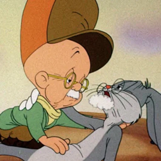мальчик, looney tunes, old grey hare 1944, элмер мультфильм кролик, дикий кролик мультфильм 1940