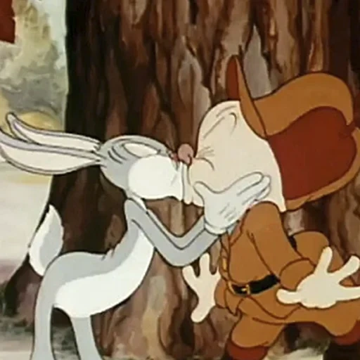 багз банни, элмер фадд, looney tunes, a wild hare 1940, дикий кролик мультфильм 1940